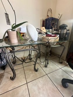 Set of three glass tables
