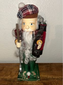 13” Tall Vintage Golfer Santa Claus Christmas Nutcracker