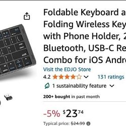 Edjo Foldable Wireless Keyboard 5$