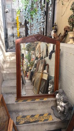 Antique, solid wood, beautiful art deco mirror