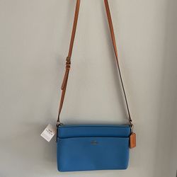 NWT Coach Crossbody Blue With Orange