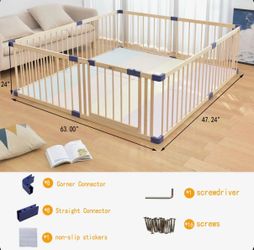 Jolly Baby Wooden Baby Playpen / Play Yard – Excellent Condition
