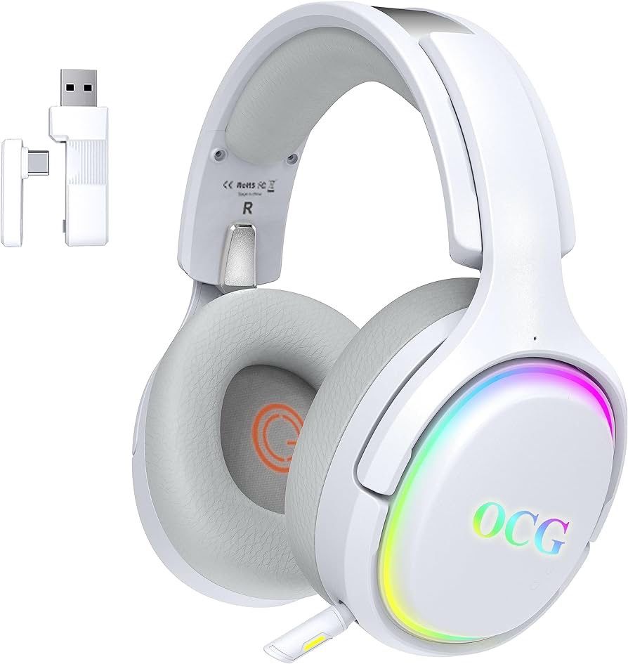 Wireless Bluetooth Gaming Headphones for Playstation 4, PS5, PC, Nintendo Switch,3-in-1 Over Ear Noise Cancelling Gamer Headsets with Mic,2.4G & Type