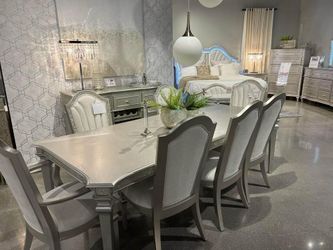 Brand New Luxurious dining collection features diamond-trim