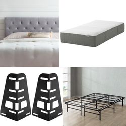 Queen Bed Set (Mattress, Frame, & Headboard)