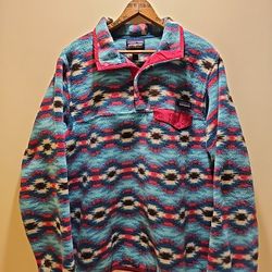 Patagonia Snap-T Syncilla Aztec Women's Large Pullover 