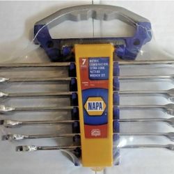 Napa 90933 7PC. Full Polish Extra Long Pattern Combination Wrench Set Metric