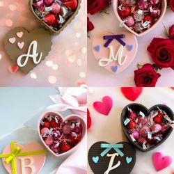 Valentines GIFT!!! Personalized Chocolate Hearts With Names Or Initials $15!!!