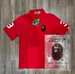 Red Bape Polo Button Up