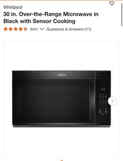 Whirlpool Over The Range Mirvowave