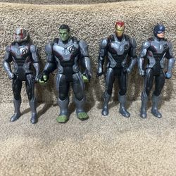 Marvel lot of 4 figures Hulk Captain America Antman Ironman Quantum suits