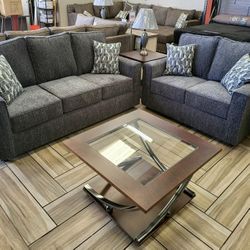 Contempo Sofa & Loveseat Set Carson Blue