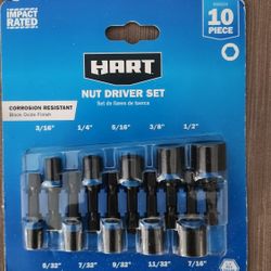 Hart 10pc Impact Hex Nut Driver Set 