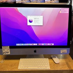 Apple 27” iMac with 3.1 Six Core i5 - 8GB of RAM - 512GB SSD - 2019