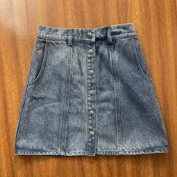 Blue Denim Chrome Hearts Skirt