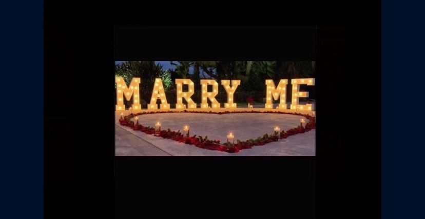 4 Ft Marquee Marry Me Letter With Lights