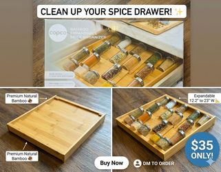 ​🪵 BRAND NEW IN BOX Copco Bamboo Expandable Spice Organizer 🪵