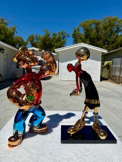 Olive Popeye’s wife pop art chrome figure 15.8” - 40cm