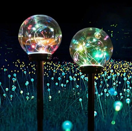 Garden Solar Lights Pathway Outdoor,Solar Colour Changing Globe Powered Garden Lights Decorative Yard Art Waterproof LED Lights