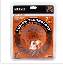 RIDGID 7 in. 24-Segment Turbo Cup Grinding Wheel Power Tool Accessory