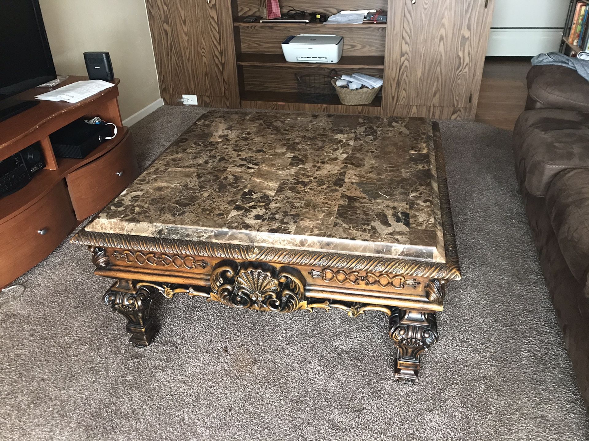 Marble coffee table