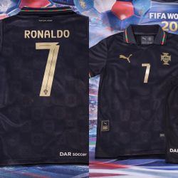 Puma Black 2026 Cristiano Ronaldo CR7Jersey and shorts kit