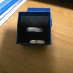 Mens Size 13 Womens Size 8 Frosted Titanium Wedding Bands