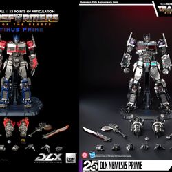TRANSFORMERS RISE OF THE BEAST OPTIMUS PRIME DLX & NEMESIS PRIME (BBTS EXCLUSIVE) 12” DIE CAST