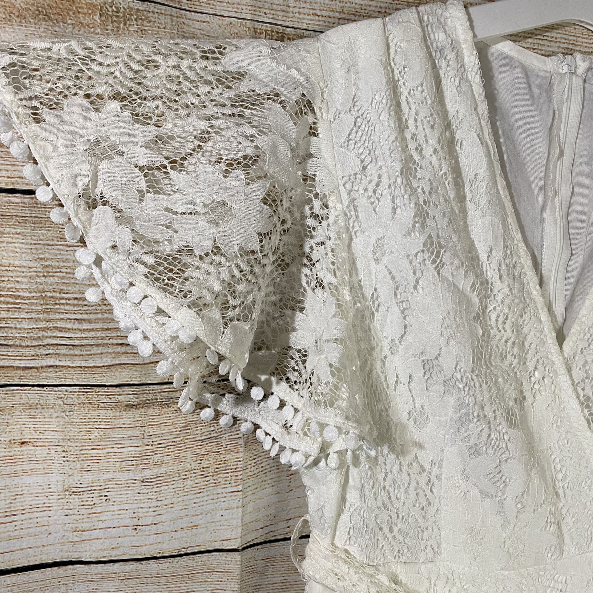 chinese dress ladies Saints And Secrets White Lace Detaiil Tie Back Dress – Circular Clothing Co main image 1