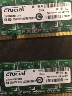 Two 1 GB Memory