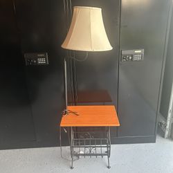 End Table Lamp Magazine Rack Vintage