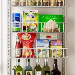 Adjustable Cabinet Door Organizer, 6-Tier Hanging Spice Rack Organizer, Metal Over the Door Pantry Organizer, Pantry Organizers and Storage Shelves fo