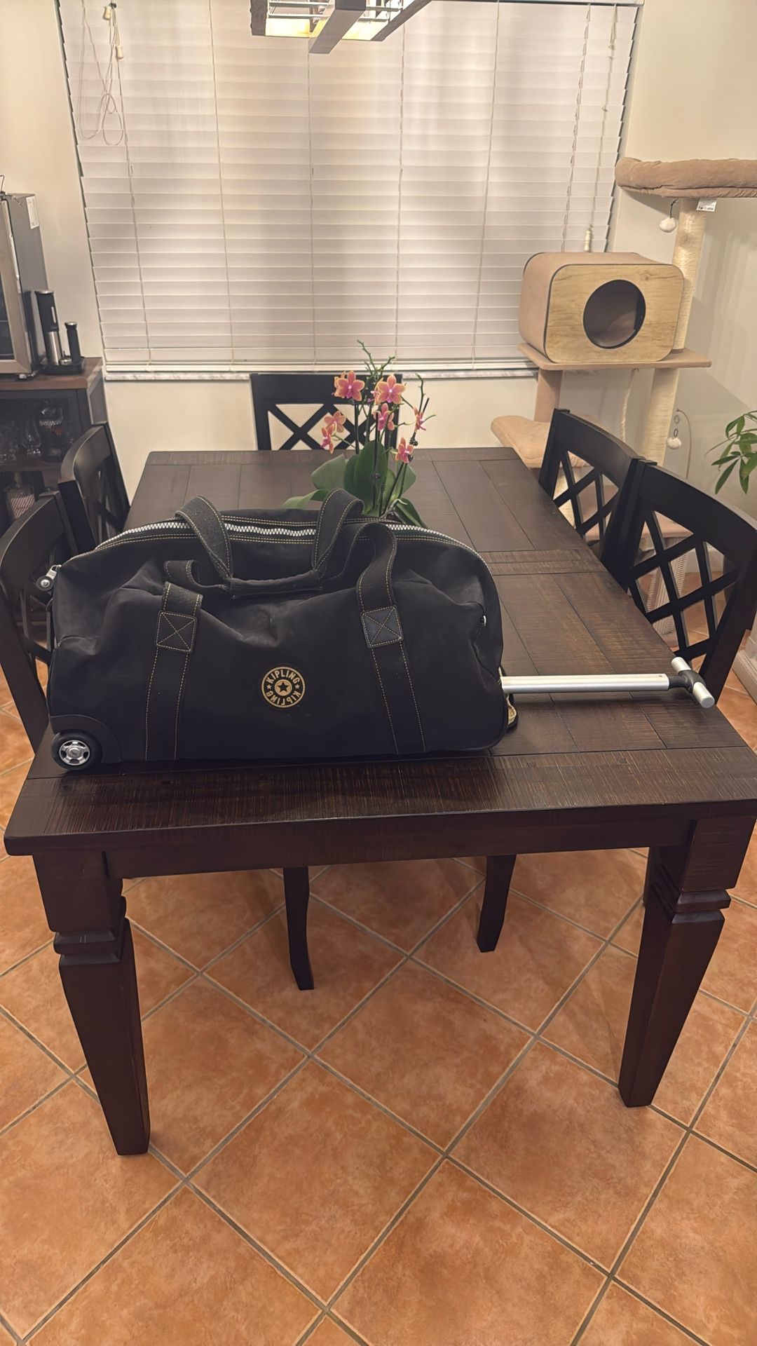 Kipling Black rolling travel bag