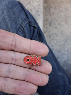 Vintage enamel CNN lapel pin
