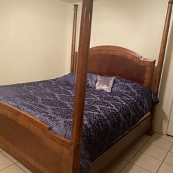 King Size Bed With Dresser, Solid Wood!! 