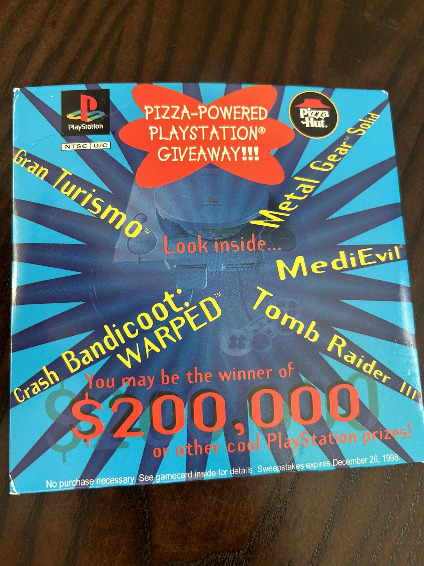 Pizza Hut Playstation PS1 Demo CD Disc Metal Gear, Tomb Raider, Crash and PlayStation 1 PS1 Pizza Hut Demo Disc 2