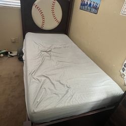 Bed Frame and Bed (Twin)