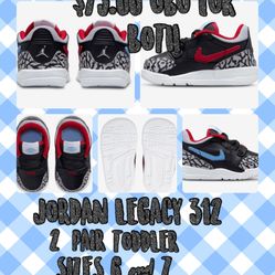 2PAIR OF JORDAN  LEGACY  312 KIDS SIZE 6 & 7 $65.00