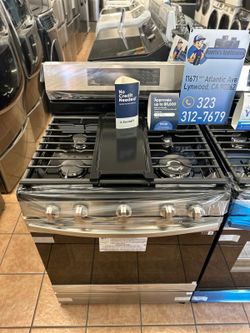 New Samsung 5 Burner Gas Stove with Air Fry Stainless Steel