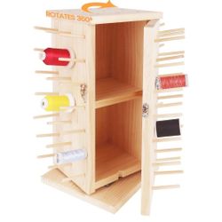 New brothread 93 Spools (DIY) 360° Fully Rotating Wooden Thread Rack/Thread Holder Organizer with Inner Storage Compartments for Sewing, Quilting, Emb