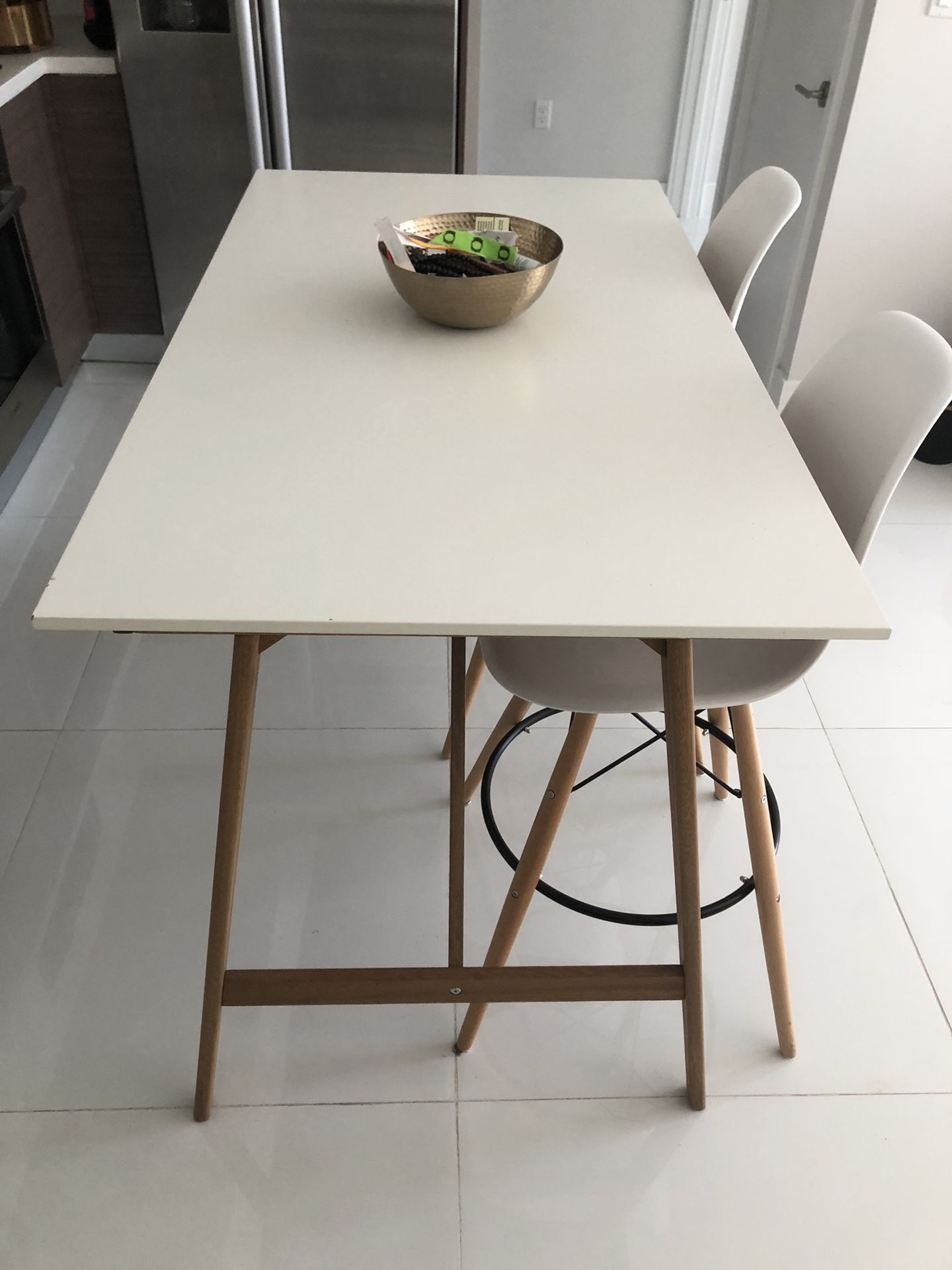 IKEA High Table with Bar Stools