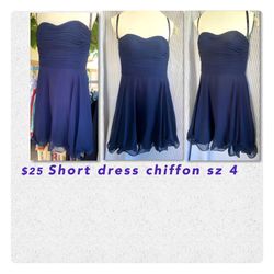 Blue Chiffon Dress Beautiful Size 4