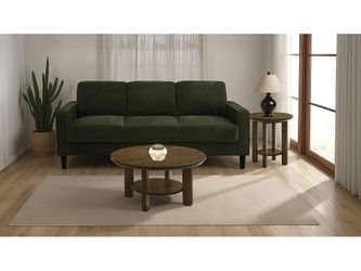 Ruth Matcha Green 77-inch Fabric Upholstered Track Arm Sofa