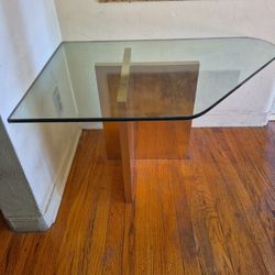 VINTAGE CORNER GLASS TABLE