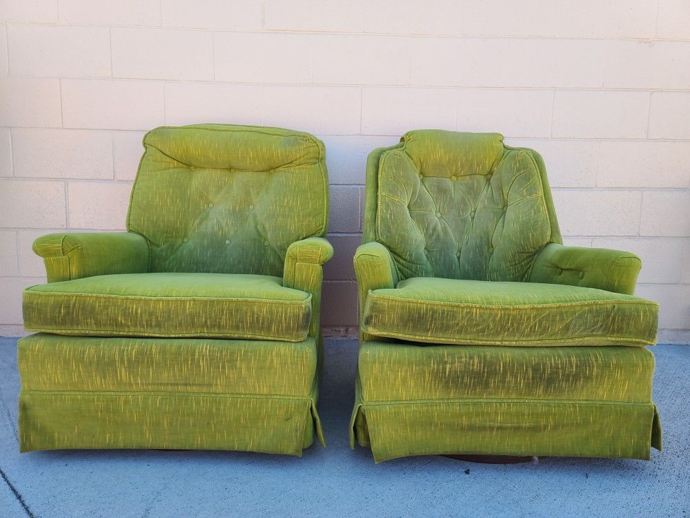 Vintage Modern Retro 70s Rocking Swivel Chair Each