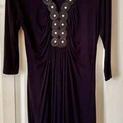 Elegant Black And Silver Dress SizeM-L
