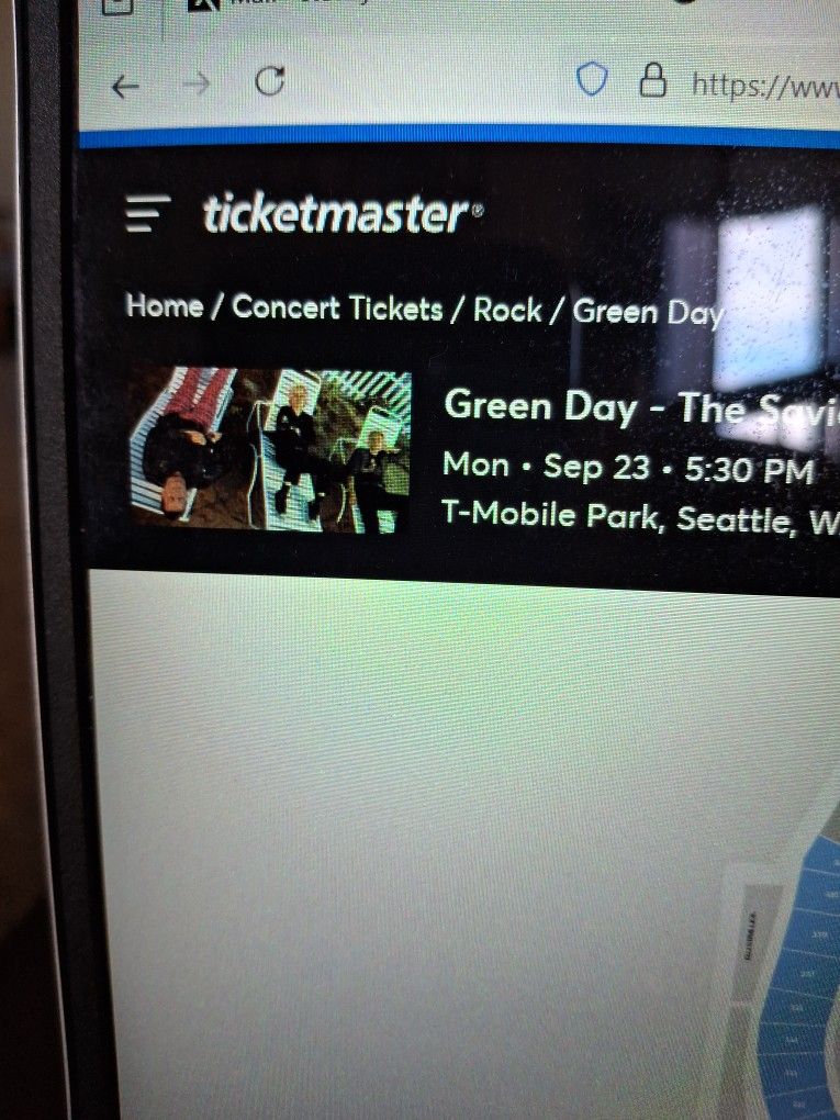 Green Day Tickets - Section 124, Row 33 - Pair