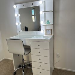 White Vanity Mirror 
