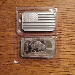 2-1oz .999 Silver Bars
