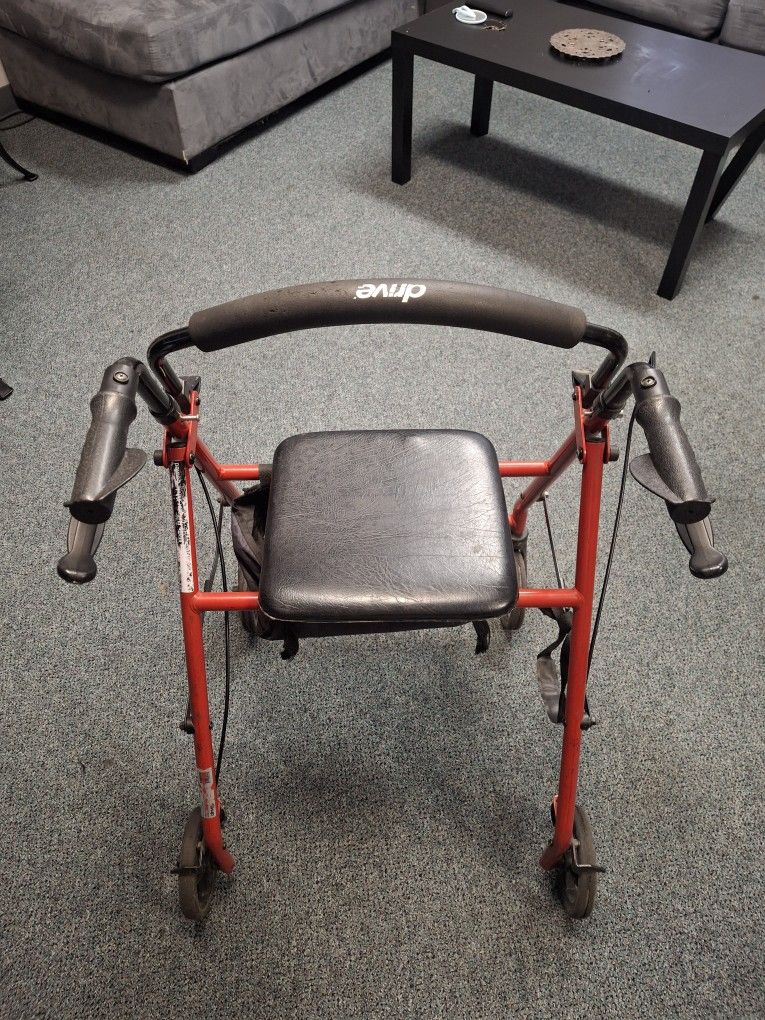 Red Folding Mobility Walker